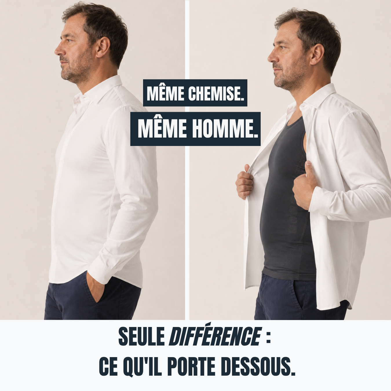 Débardeur invisible homme — maintien fort